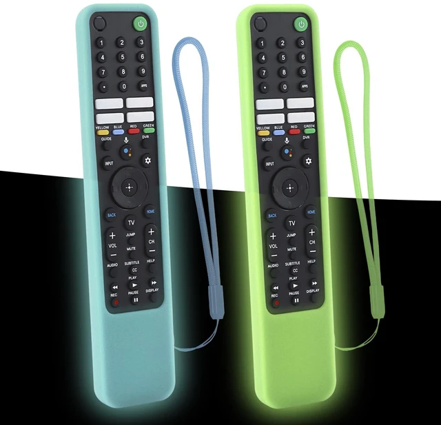 Main image of 2 Pack Cover for Sony TV Remote RMF-TX600U RMF-TX500U RMF-TX500E RMF-TX600E Protective Silicone Case for Sony RMF-TX621U RMF-TX520U Remote Control Waterproof, Anti-slip (Glow Green + Glow Blue)