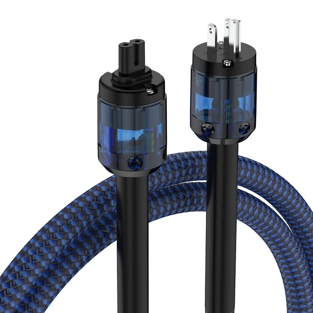 Alt view image 3 of 7 - HiFi Audiophile Power Cord HiFi Audio AC Power Cable Power Cord US Plug (Figure 8 Female, 1.5M/4.92FT)