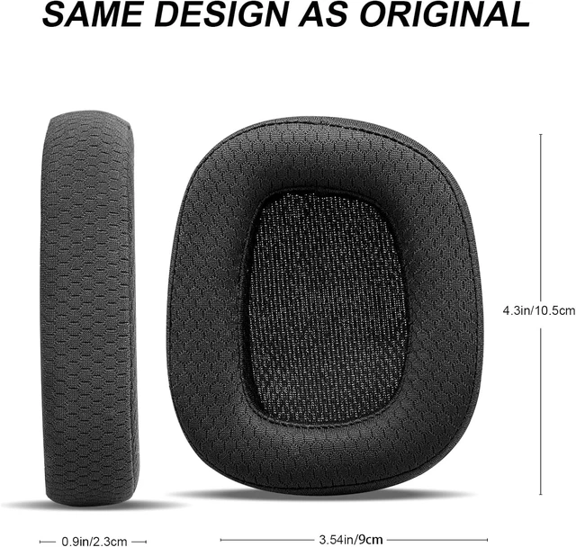 Alt view image 3 of 7 - Replacement Ear Pads for Logitech G433 G533 G633 G933 G935 G231 Headphones Premium Ear Cushions Mesh Fabric Ear Cups with Durable Memory Foam for Gaming Headset (Black)