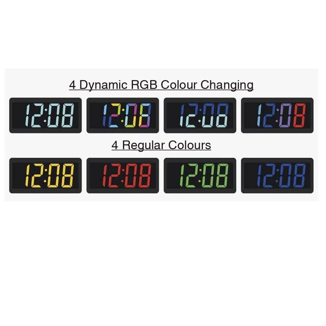 Alt view image 4 of 7 - HX-160CR Alarm Clock Radio, 2.5 RGB Color Display (Pink) FM Radio, Digital Clock, Dual Alarm, 2.5 RGB Color LED Display, Dimmer