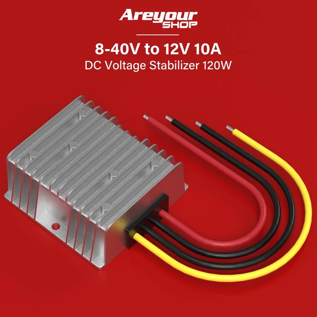 Alt view image 3 of 7 - 8-40V to 12V Amp DC Voltage Stabilizer 120W Car Power Supply Regulator Waterproof,Converter DC,Boost Buck Converter