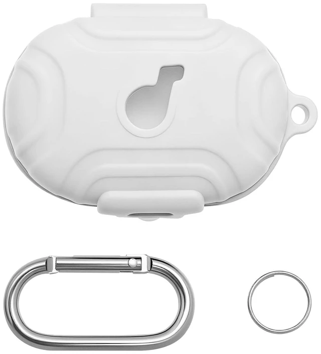 Main image of Earbuds Case for Anker Soundcore Space A40 Cover Soft Silicone Protective Case, Full Protective Cover with Keychain & Anti-Loss Strap, Compatible with Men Women White