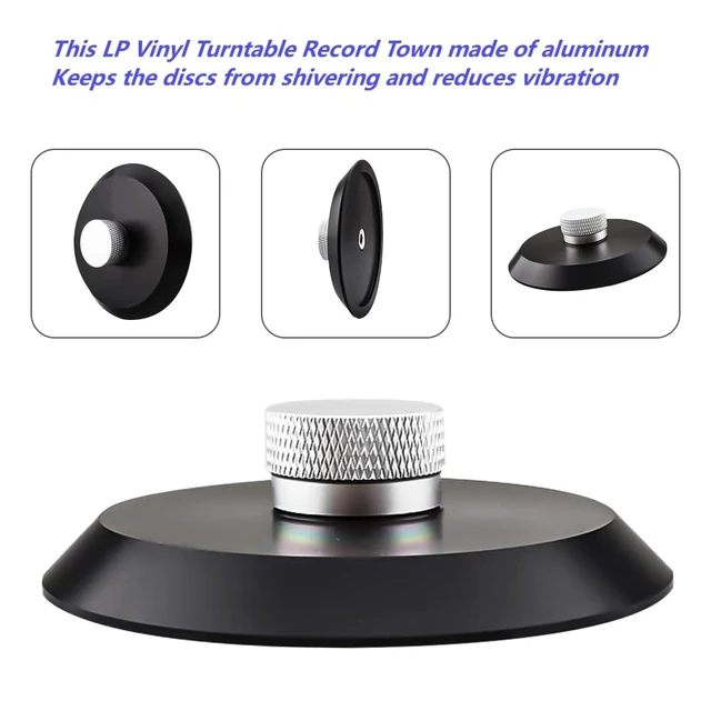 Alt view image 4 of 7 - Record Weight Stabilizer, Aluminum Record Clamp Vinyl Disc Weight Turntable Accessories(LP Black)