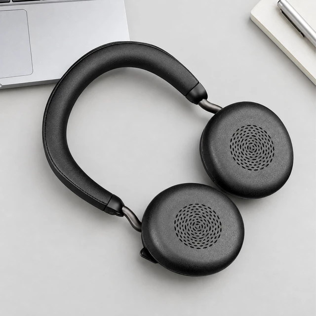 Alt view image 7 of 7 - Replacement Ear Pads for Jabra Evolve2 75 (Do Not fit Evolve 75) On-Ear Wireless Headphone, Ear Cups Cover, Soft LeatherMemory Foam Headset Cushions-Black