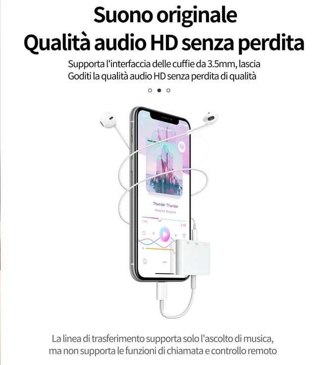 Alt view image 3 of 7 - zoyuzan Compatible for iPhone Headphone Adapter 3.5mm AUX Audio Jack Charger Dongle Earphone Splitter Compatible with Lightning Male to USB Female OTG Power Charging Camera MIDI Connector for ipad