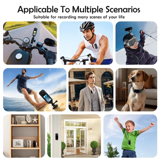 Alt view image 5 of 6 - Mini Body Camera - 64GB Portable Wearable Camera with 360° Back Clip 180° Rotating Lens, 1.47" Touch Screen, POV Hands-Free for Vlogging Travel Workers Baseball Fishing Cycling Motorcycle(Black)