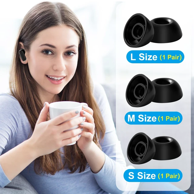 Alt view image 4 of 7 - Replacement Silicone Ear Tips for Bose QuietComfort Ultra Earbuds (2nd Gen), Soft Silicone Eartip Accessories, 3 Pairs Black Tips(S/M/L)