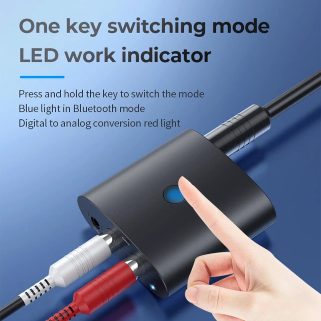 Alt view image 6 of 7 - Bluetooth Receiver for Home Stereo, AUX RCA to Bluetooth Adapter Bluetooth Audio Receiver for Old Speakers Music Streaming Sound System, Optical/Coaxial Out Put, Wired Speakers to Wireless