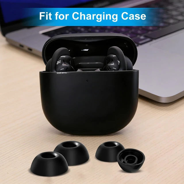 Alt view image 5 of 7 - Replacement Silicone Ear Tips for Bose QuietComfort Ultra Earbuds (2nd Gen), Soft Silicone Eartip Accessories, 3 Pairs Black Tips(S/M/L)