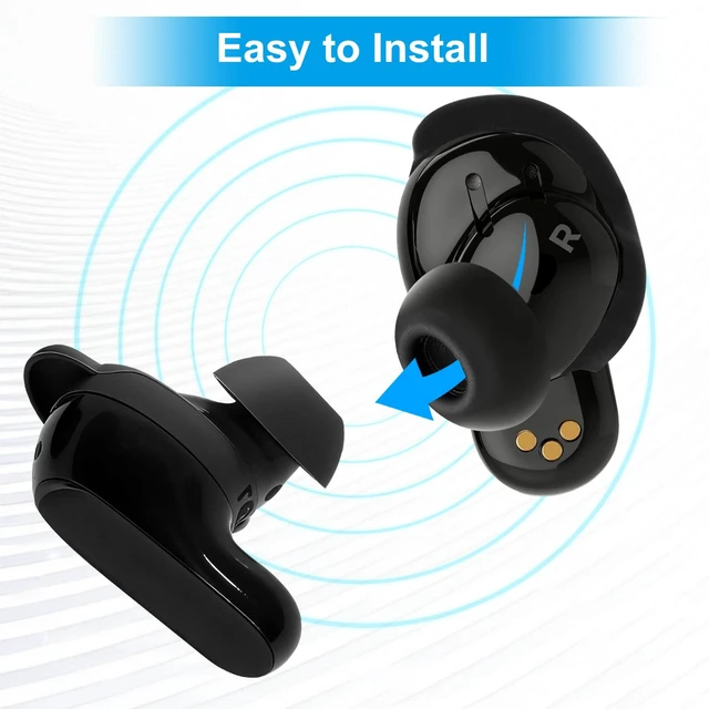 Alt view image 6 of 7 - Replacement Silicone Ear Tips for Bose QuietComfort Ultra Earbuds (2nd Gen), Soft Silicone Eartip Accessories, 3 Pairs Black Tips(S/M/L)