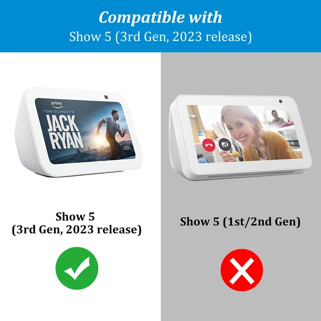Alt view image 2 of 7 - Stand for Echo Show 5 (3rd Gen) & Smartphones, Tilt Holder, White Adjustable Table Stand Accessories, Non-Slip Base