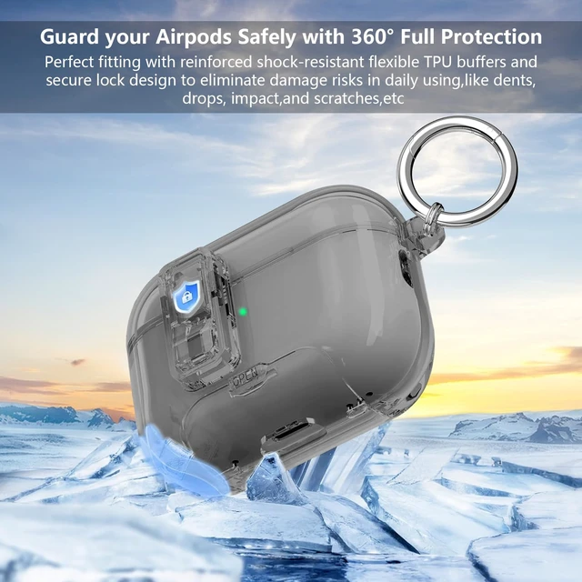 Alt view image 4 of 6 - Secure Lock for Airpods Pro 3 Case Clear,Soft TPU Cover Cute for Airpods pro 3rd Generation Case Cover with Phone Stand,for Airpod Pro 3 gen Cover with Carabiner&Cleaning Pen-Black