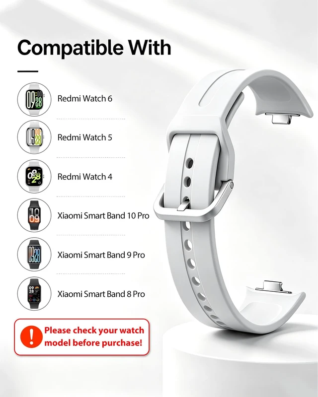 Alt view image 3 of 7 - Straps for Redmi Watch 6/5/4 & Xiaomi Smart Band 10/9/8 Pro, 6-Pack Soft silicone sport bands with breathable holes, adjustable 5.38.7 in fit, quick release connectors and easy-clean design