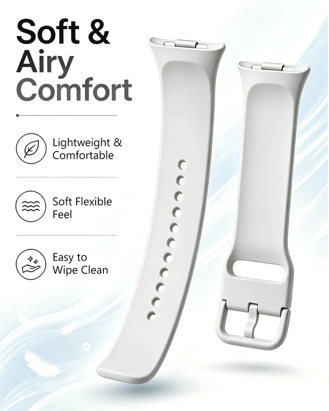 Alt view image 5 of 7 - Straps for Redmi Watch 6/5/4 & Xiaomi Smart Band 10/9/8 Pro, 6-Pack Soft silicone sport bands with breathable holes, adjustable 5.38.7 in fit, quick release connectors and easy-clean design