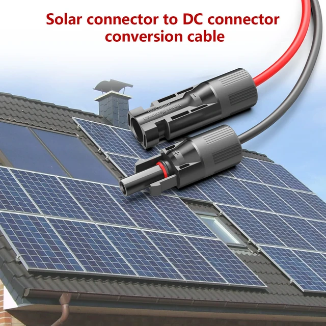 Alt view image 5 of 6 - Solar Connector to XT60 Adapter Extension Cable Solar Panel 60W 110W 160W 220W 400W, Compatible with Anker Powerhouse ECOFLOW River Delta Rockpals Solar Generator 11Ft