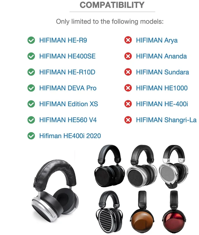 Alt view image 4 of 7 - Luxury Genuine Lambskin Headband Cover Compatible with Hifiman HE400SE, HE400i 2020, Edition XS, DEVA Pro, HE-R9, HE-R10D, HE560 V4 Premium Soft Leather Cushion Pad Headphone Protector