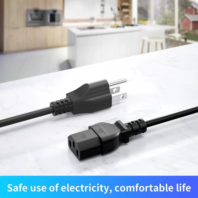 Alt view image 5 of 7 - 10FT(3m) AC Power Cord, 3 Prong C13 Power Cord Replacement for ION Block Rocker, Monster Rocker, Mackie Speaker, ION Bluetooth Speaker, Peavey Fender Amp Guitar Mixer DJ Power Cable, 1Pack