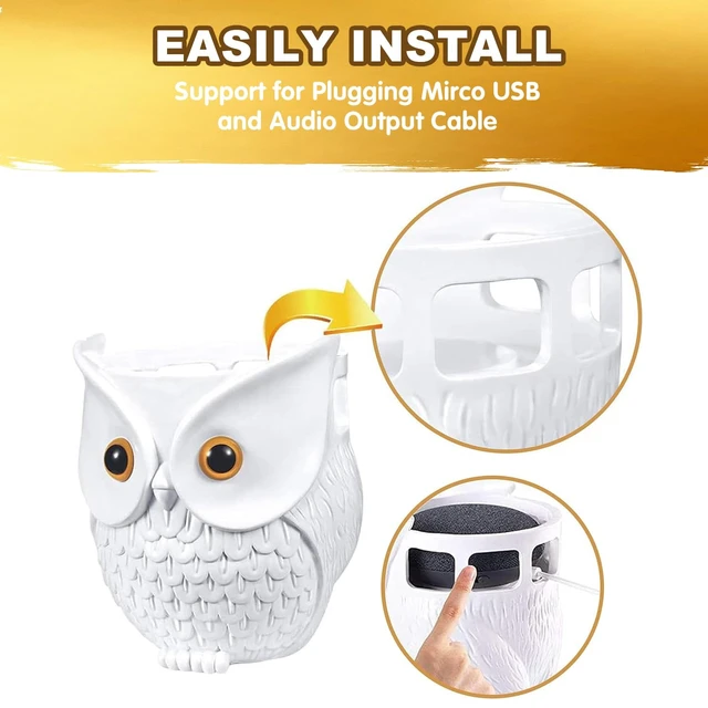 Alt view image 3 of 7 - Owl Holder Stand, Upgraded Owl Statue Smart Speaker Holder Stand for Echo Dot 4th/3rd/2nd and 1st Generation, Google Home Mini/Google Nest Mini (2nd Gen), Home Decor Owl Shape Cartoon Decor