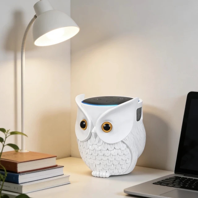Alt view image 5 of 7 - Owl Holder Stand, Upgraded Owl Statue Smart Speaker Holder Stand for Echo Dot 4th/3rd/2nd and 1st Generation, Google Home Mini/Google Nest Mini (2nd Gen), Home Decor Owl Shape Cartoon Decor