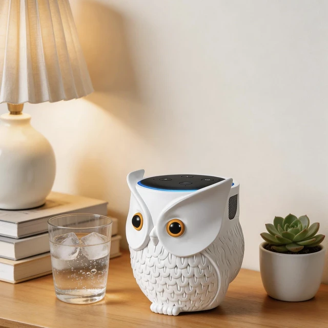 Alt view image 6 of 7 - Owl Holder Stand, Upgraded Owl Statue Smart Speaker Holder Stand for Echo Dot 4th/3rd/2nd and 1st Generation, Google Home Mini/Google Nest Mini (2nd Gen), Home Decor Owl Shape Cartoon Decor