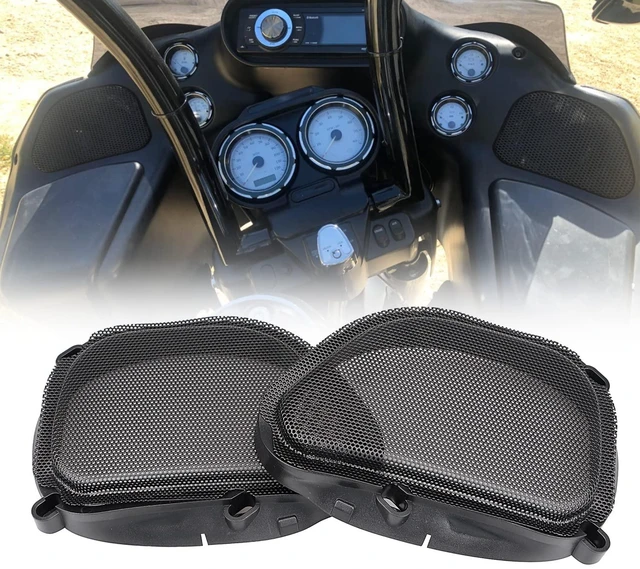Main image of Motorcycle Speaker Grills Front Fairing Speaker Cover Fit for Harley Road Glide FLTRX FLTRK FLTRI FLTRUSE FLTRXSE 1998-2013 Black 1 Pair