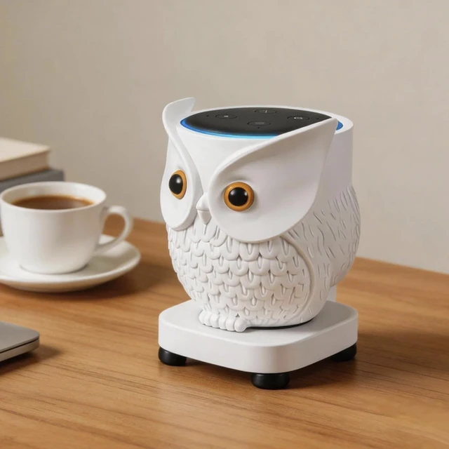 Alt view image 7 of 7 - Owl Holder Stand, Upgraded Owl Statue Smart Speaker Holder Stand for Echo Dot 4th/3rd/2nd and 1st Generation, Google Home Mini/Google Nest Mini (2nd Gen), Home Decor Owl Shape Cartoon Decor
