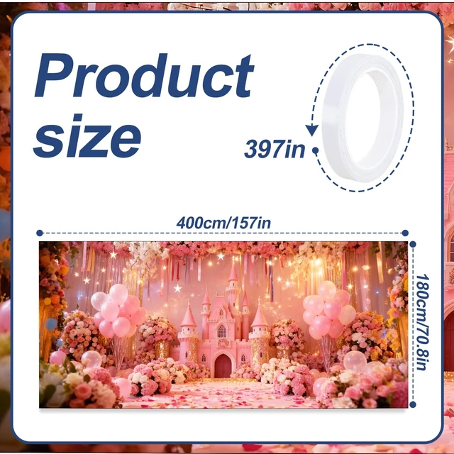 Alt view image 2 of 7 - Valentines Day Romantic Floral Garage Door Banner 6x13ft Waterproof -Pink Balloon Backdrop for Wedding & Anniversary,Photo Booth Background Wall Decor