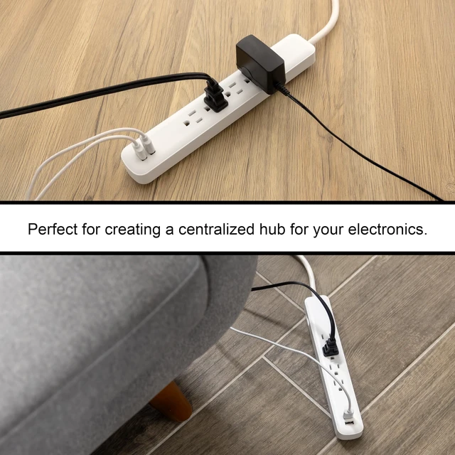 Alt view image 6 of 7 - Sur Protector Power Strip with USB Ports, 3 Ft Extension Cord 560 Joules, 4 Outlet Extender, 2 USB-A, Flat Plug, Wall Mount, On Off Switch, ETL Safety Listed, White, 37212