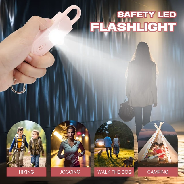 Alt view image 5 of 7 - Personal Safety Alarm for Women, 130dB Loud Siren with SOS Strobe Light, Flashlight, 1000ft Audible Help Kids, Elderly Emergency Call, Self Defense Keychain for College Essentials