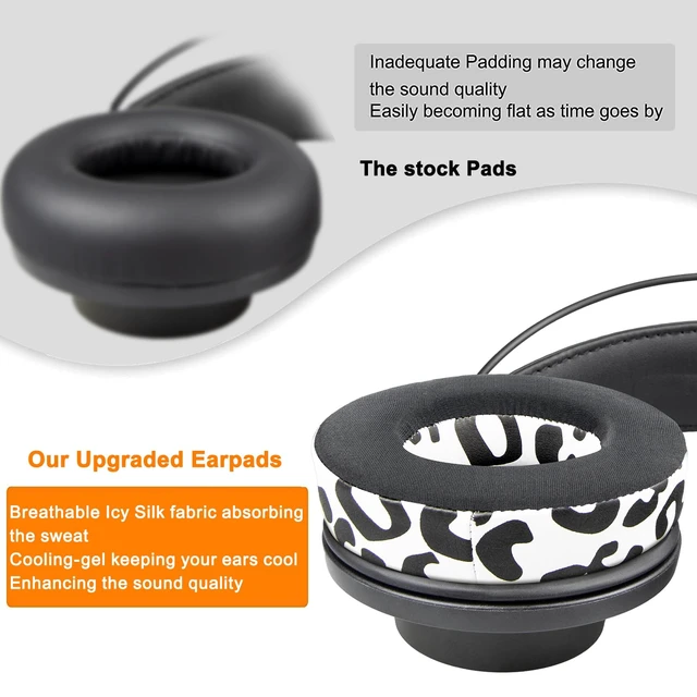Alt view image 4 of 7 - Earpads Replacement for AKG Pro Audio K845 K845BT K545 K540 K275 K267 K245 K182 K167 Headphones, Ear Pads Cushions with Noise Isolation Foam - 90mm CG Snow Leopard