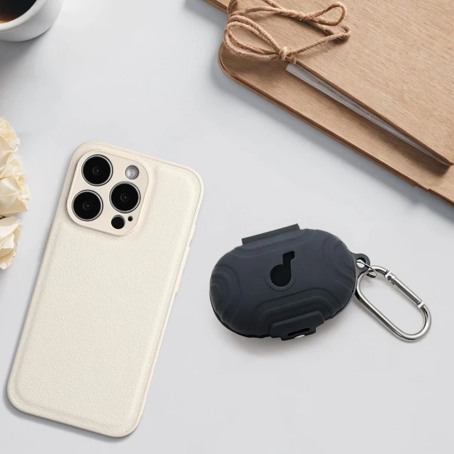 Alt view image 4 of 7 - Earbuds Case for Anker Soundcore Space A40 Cover Soft Silicone Protective Case, Full Protective Cover with Keychain & Anti-Loss Strap, Compatible with Men Women White