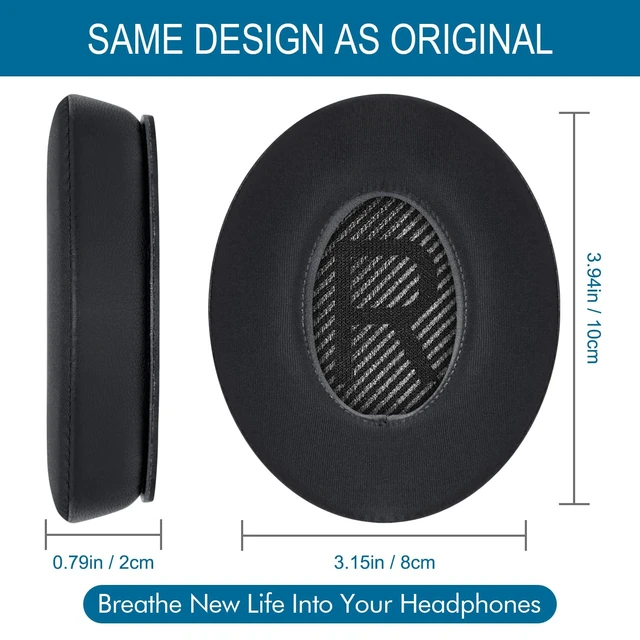 Alt view image 4 of 7 - Cooling Gel Ear Pads for Bose QC35 & QC35ii (QuietComfort 35) - Black