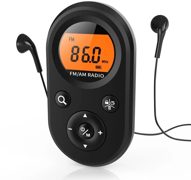 Main image of MI01 Pocket Radio FM AM Portable Mini Radio USB C Rechargeable Long Battery Life, Auto Scan, Lock Key, Handheld, Backlight, Sleep Timer, Digital Mini Radio,for Walking, Racing Receiver