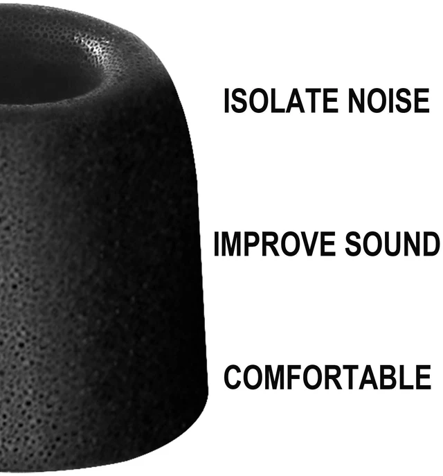 Alt view image 5 of 6 - Replacement Earphone Tips for Wireless TV Headsets, 5 Pairs Memory Foam Earbud Tips Compatible with SM-823, SM-823D Pro, SM-824D1, SM-824D2, SM-863D, SM-901TV (Black)