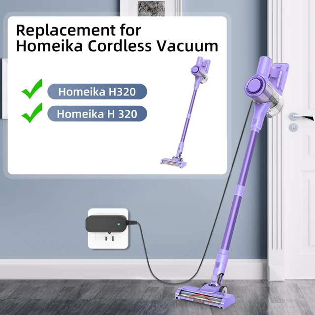 Alt view image 2 of 7 - 26.5V Power Cord for Homeika Cordless Vacuum Cleane, Power Supply Charger Replacement for Homeika H320 H 320 Cordless Powerful Suction Vacuum AC/DC Adapter
