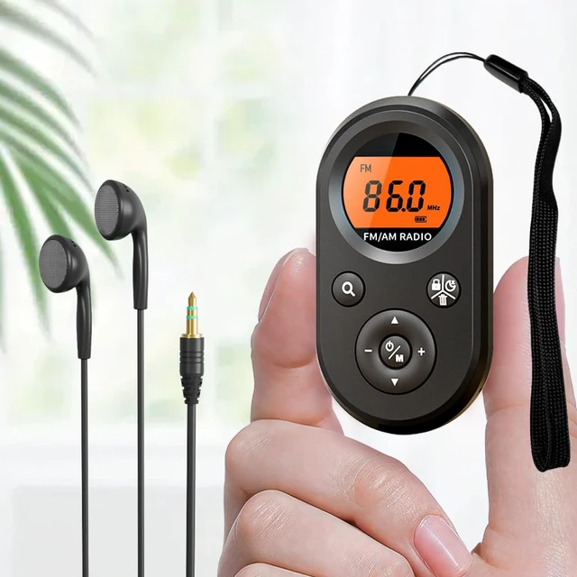 Alt view image 2 of 7 - MI01 Pocket Radio FM AM Portable Mini Radio USB C Rechargeable Long Battery Life, Auto Scan, Lock Key, Handheld, Backlight, Sleep Timer, Digital Mini Radio,for Walking, Racing Receiver