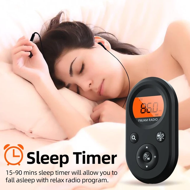 Alt view image 6 of 7 - MI01 Pocket Radio FM AM Portable Mini Radio USB C Rechargeable Long Battery Life, Auto Scan, Lock Key, Handheld, Backlight, Sleep Timer, Digital Mini Radio,for Walking, Racing Receiver