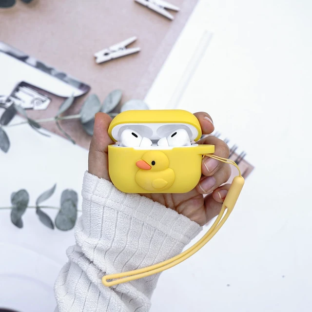 Alt view image 6 of 6 - for Airpods Pro 2 Case, Cute Silicone Cover for Airpod Pro 2nd with Keychain (Duck)