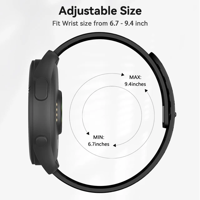 Alt view image 4 of 7 - 22mm Silicone Band for Coros Pace 4 3/APEX 4 42mm/Venu 4 45mm Venu 2 3/Vivoactive 4/Forerunner 265 255/Amazfit Active Max Magnetic Watch Strap
