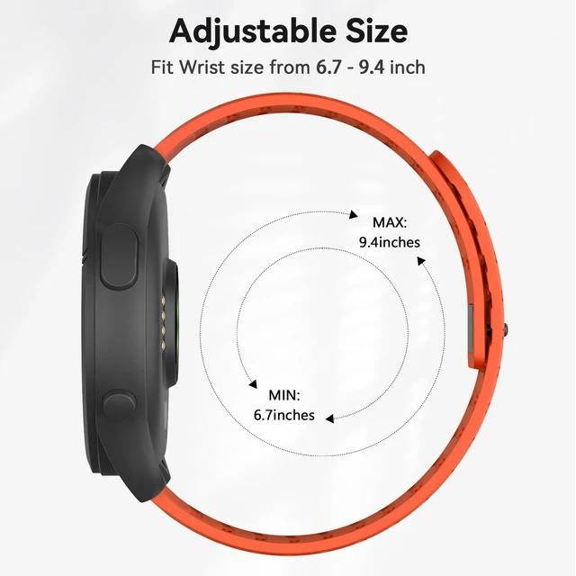 Alt view image 4 of 7 - 22mm Silicone Band for Coros Pace 4 3/APEX 4 42mm/Venu 4 45mm Venu 2 3/Vivoactive 4/Forerunner 265 255/Amazfit Active Max Magnetic Watch Strap