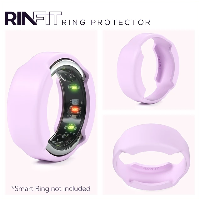 Alt view image 2 of 7 - Smart Ring Protector - SlimFit, Purple, Size M Slim Flexible Silicone Cover, Comfortable Fit for Smart Rings, Ideal for Workouts, Gym & Active Lifestyles, Patented Design