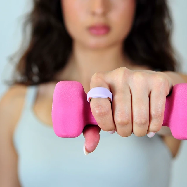 Alt view image 4 of 7 - Smart Ring Protector - SlimFit, Purple, Size M Slim Flexible Silicone Cover, Comfortable Fit for Smart Rings, Ideal for Workouts, Gym & Active Lifestyles, Patented Design