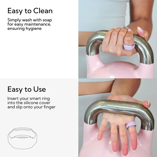 Alt view image 5 of 7 - Smart Ring Protector - SlimFit, Purple, Size M Slim Flexible Silicone Cover, Comfortable Fit for Smart Rings, Ideal for Workouts, Gym & Active Lifestyles, Patented Design