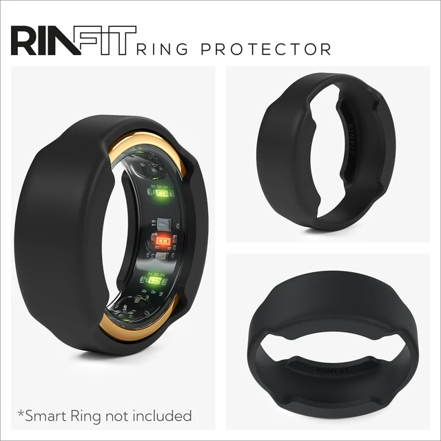 Alt view image 2 of 7 - Smart Ring Protector - SlimFit, Black, Size S Slim Flexible Silicone Cover, Comfortable Fit for Smart Rings, Ideal for Workouts, Gym & Active Lifestyles, Patented Design