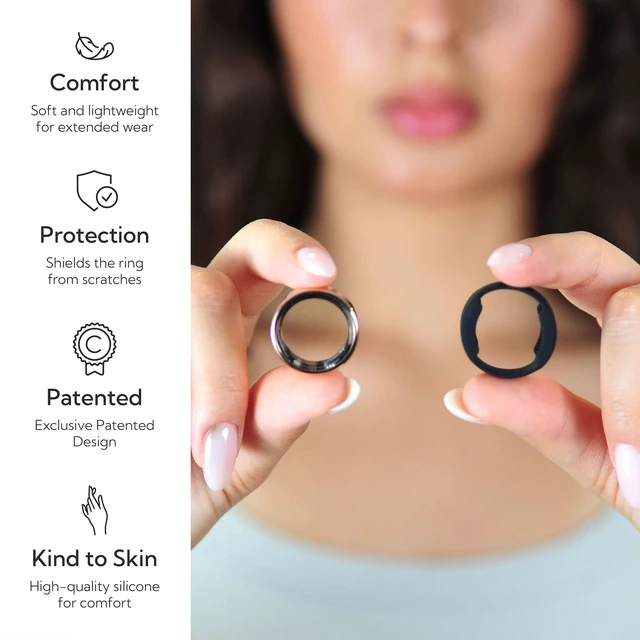 Alt view image 3 of 7 - Smart Ring Protector - SlimFit, Black, Size S Slim Flexible Silicone Cover, Comfortable Fit for Smart Rings, Ideal for Workouts, Gym & Active Lifestyles, Patented Design