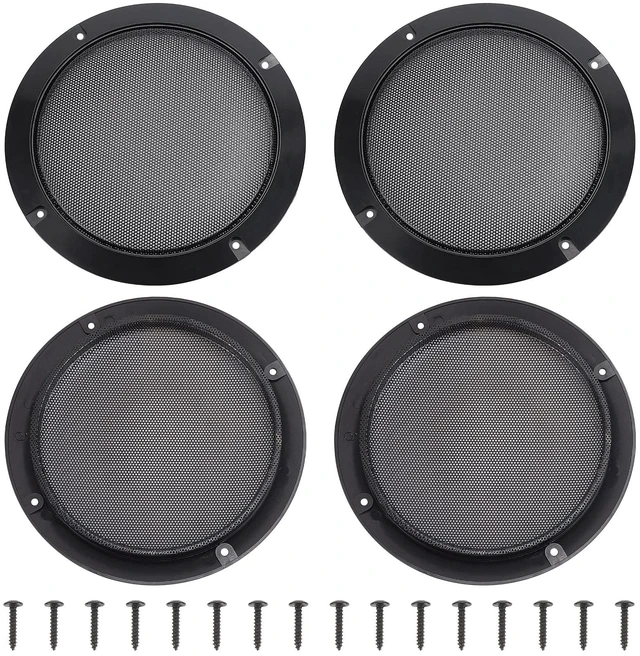 Main image of 6.5 Inch Metal Mesh Round Speaker Grill Cover with Screws 4 Set Black Audio Speaker Mesh Cover, Mesh Flat Round Speakers Grill For Speakers Cabinet, Home Car Speaker, Electrophoresis