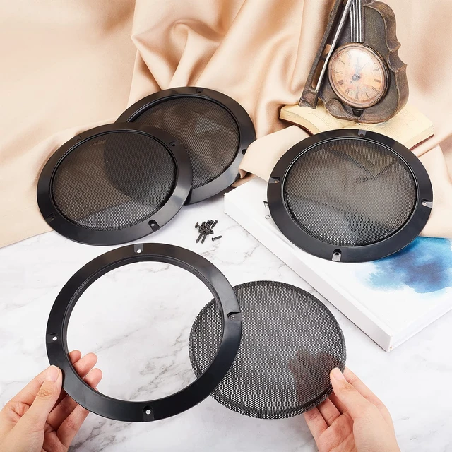 Alt view image 3 of 7 - 6.5 Inch Metal Mesh Round Speaker Grill Cover with Screws 4 Set Black Audio Speaker Mesh Cover, Mesh Flat Round Speakers Grill For Speakers Cabinet, Home Car Speaker, Electrophoresis