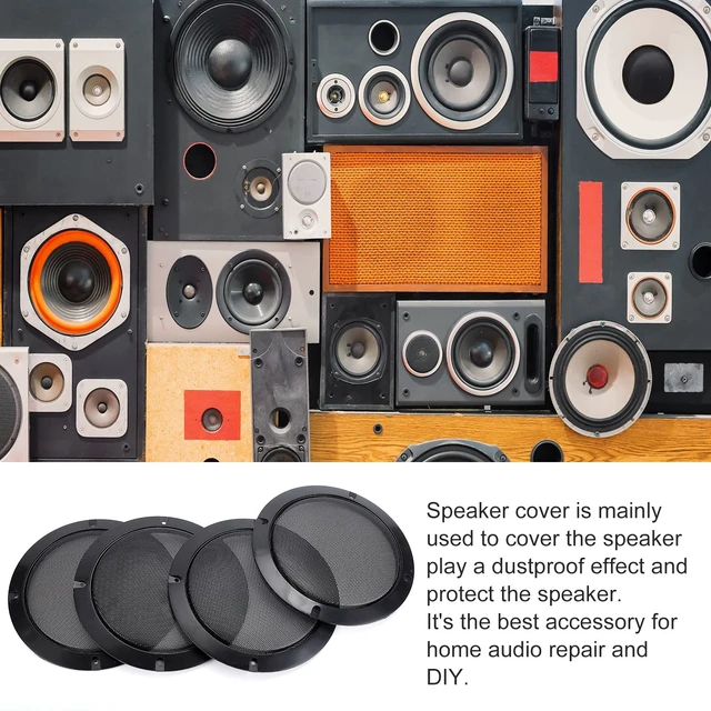 Alt view image 5 of 7 - 6.5 Inch Metal Mesh Round Speaker Grill Cover with Screws 4 Set Black Audio Speaker Mesh Cover, Mesh Flat Round Speakers Grill For Speakers Cabinet, Home Car Speaker, Electrophoresis