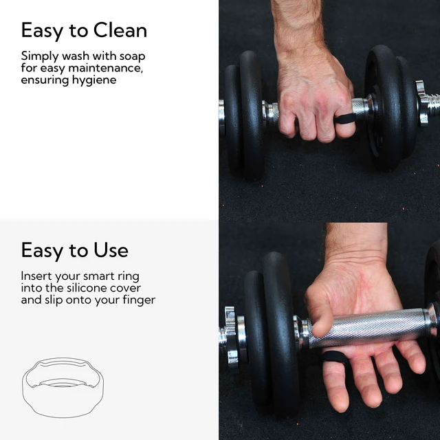 Alt view image 5 of 7 - Smart Ring Protector - SlimFit, Black, Size S Slim Flexible Silicone Cover, Comfortable Fit for Smart Rings, Ideal for Workouts, Gym & Active Lifestyles, Patented Design