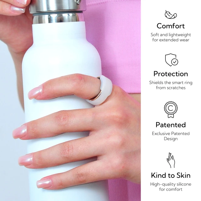 Alt view image 3 of 7 - Smart Ring Protector - SlimFit, Frosted, Size S Slim Flexible Silicone Cover, Comfortable Fit for Smart Rings, Ideal for Workouts, Gym & Active Lifestyles, Patented Design